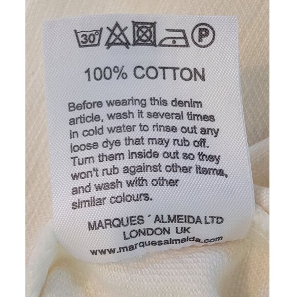 Marques ' Almeida White Denim Tunic / Mini Dress with Frayed Trim Womens Size S - Picture 4 of 6